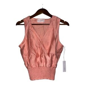 Six/Fifty The Summer Tank V-Neck Orange Sleeveless Women‎ Blouse Medium New